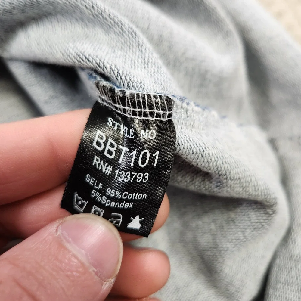 POL Sweatshirt Women Small Pullover Blue Boho Hippie Stretch Distressed - Picture 8 of 9